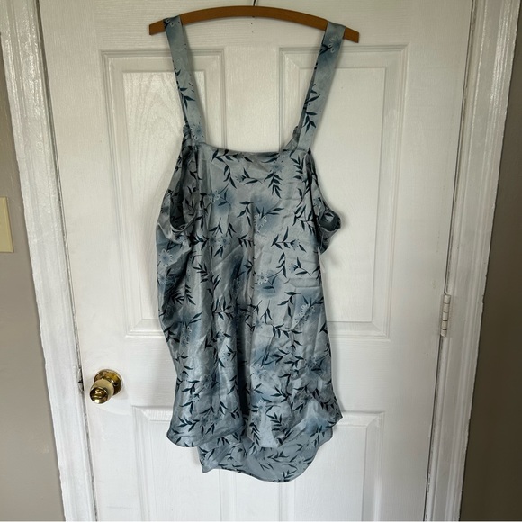 Vintage y2k Dead Stock Plus Size Floral Blue Chemise Slip Dress Size 4x - Picture 5 of 5